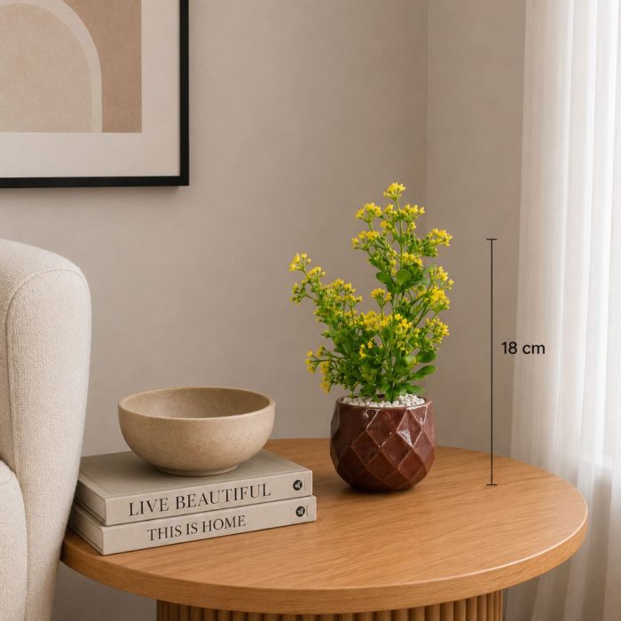 Petite plante artificielle moderne pour décoration intérieure (18cm) – Image 2