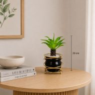 plante artificielle design pot noir (20cm) – Image 2