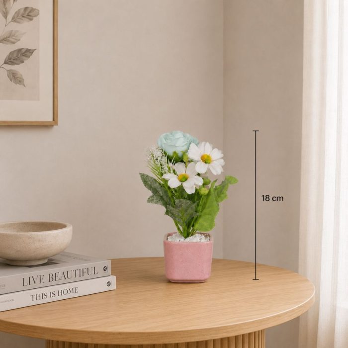 Petite plante artificielle moderne pour décoration intérieure (18cm) – Image 2