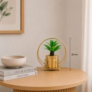 plante artificielle support dore (20cm) – Image 2