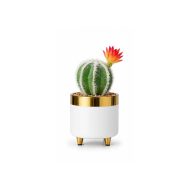 Cactus artificiel design avec fleur orange décorative (20cm)