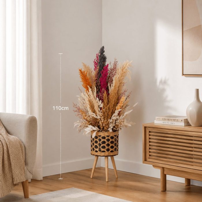Composition florale artificielle bohème chic multicolore (110cm) – Image 2
