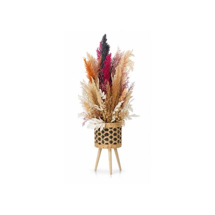 Composition florale artificielle bohème chic multicolore (110cm)