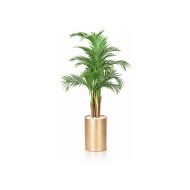 Palmier artificiel Areca en pot doré premium (120cm)