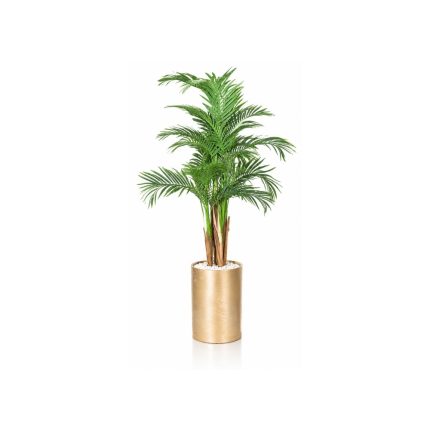 Palmier artificiel Areca en pot doré premium (120cm)