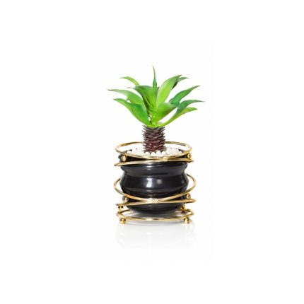 plante artificielle design pot noir (20cm)