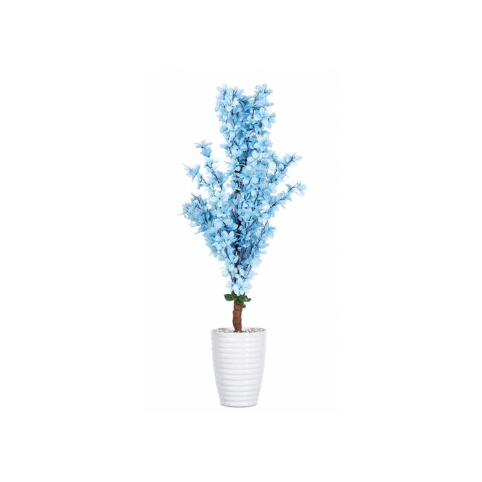 Design sans titre (10) Arbre artificiel à fleurs bleu pour décoration intérieure (120cm) – Image 1