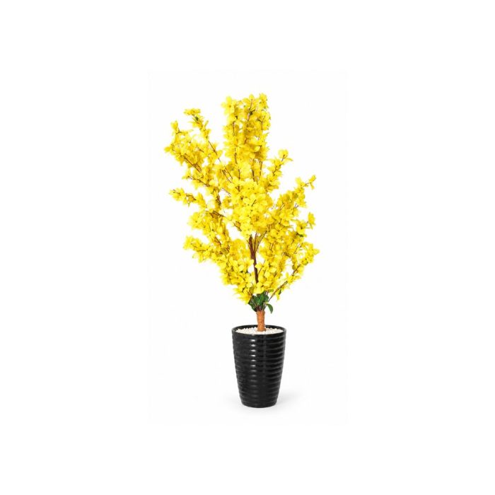 Arbre artificiel à fleurs jaunes pour décoration intérieure (120cm) – Image 1