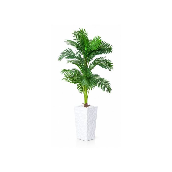 Palmier artificiel décoratif en pot blanc moderne (155cm) – Image 1