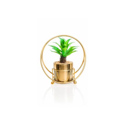 plante artificielle support dore (20cm)