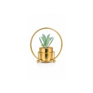Succulente artificielle moderne avec support doré design (20cm)