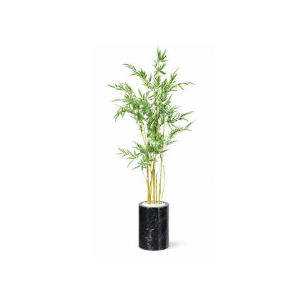 Bambou artificiel grand format en pot noir moderne (170cm)
