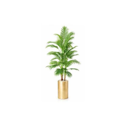Grand palmier artificiel luxe en pot doré (200cm)