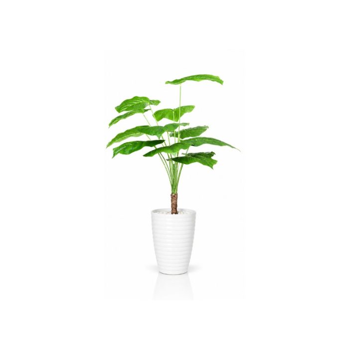 Design sans titre (5) Plante artificielle tropicale élégante en pot blanc moderne (110cm) – Image 1