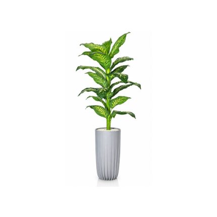Grande plante artificielle verte en pot gris moderne (165cm)