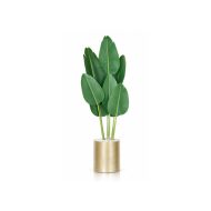 Strelitzia artificielle grand format en pot doré (140cm)