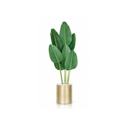 Strelitzia artificielle grand format en pot doré (140cm)