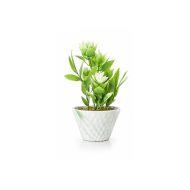 Fleurs artificielles blanches en pot marbré (18cm)