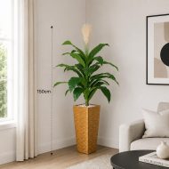 Grande plante artificielle tropicale avec pampas décoratif (150cm) – Image 2