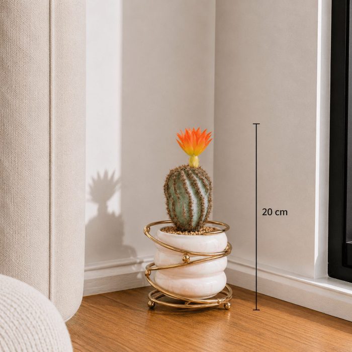 cactus artificiel fleur(20cm) – Image 2