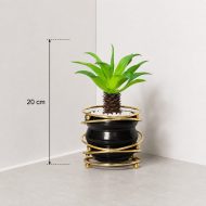 plante artificielle design pot noir (20cm) – Image 2