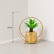 plante artificielle support dore (20cm) – Image 2