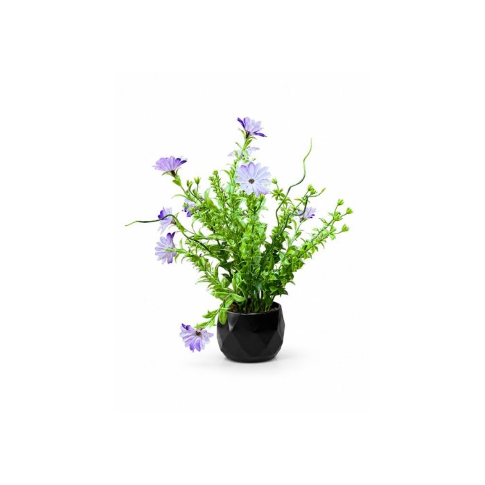 Plante artificielle décorative avec pot noir moderne – Élégance naturelle sans entretien (25cm) – Image 1