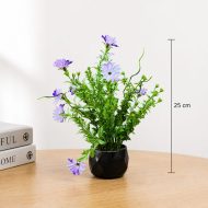 Plante artificielle décorative avec pot noir moderne – Élégance naturelle sans entretien (25cm) – Image 2