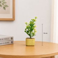 Plante artificielle verte en pot décoratif   Élégance naturelle et sans entretien (18cm) – Image 2