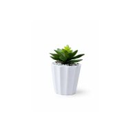 Plante artificielle succulente en pot blanc Décoration moderne et sans entretien (14cm)