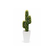 Cactus artificiel décoratif en pot blanc – Plante design pour décoration intérieure moderne(45cm)