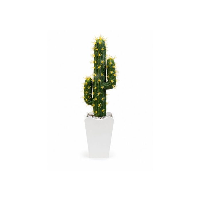 Cactus artificiel décoratif en pot blanc – Plante design pour décoration intérieure moderne(45cm) – Image 1