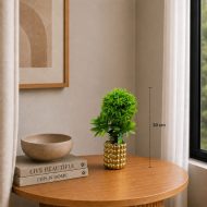 Topiaire artificiel vert en pot doré design (30 cm) – Image 2